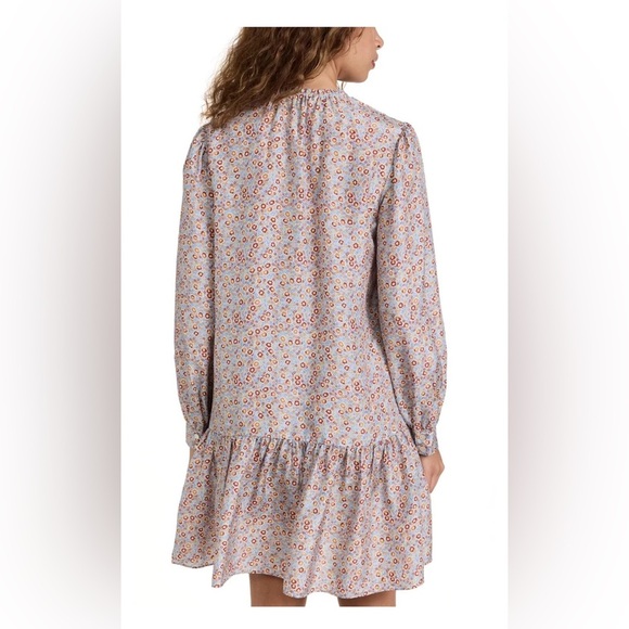 Rebecca Taylor Violet Fleur Silk Mini Dress Blue Combo size Med - Picture 2 of 16